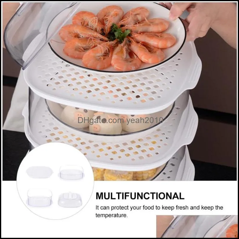 Kitchen Storage & Organization 1Set Transparent Tent Insulation Dish Cover White