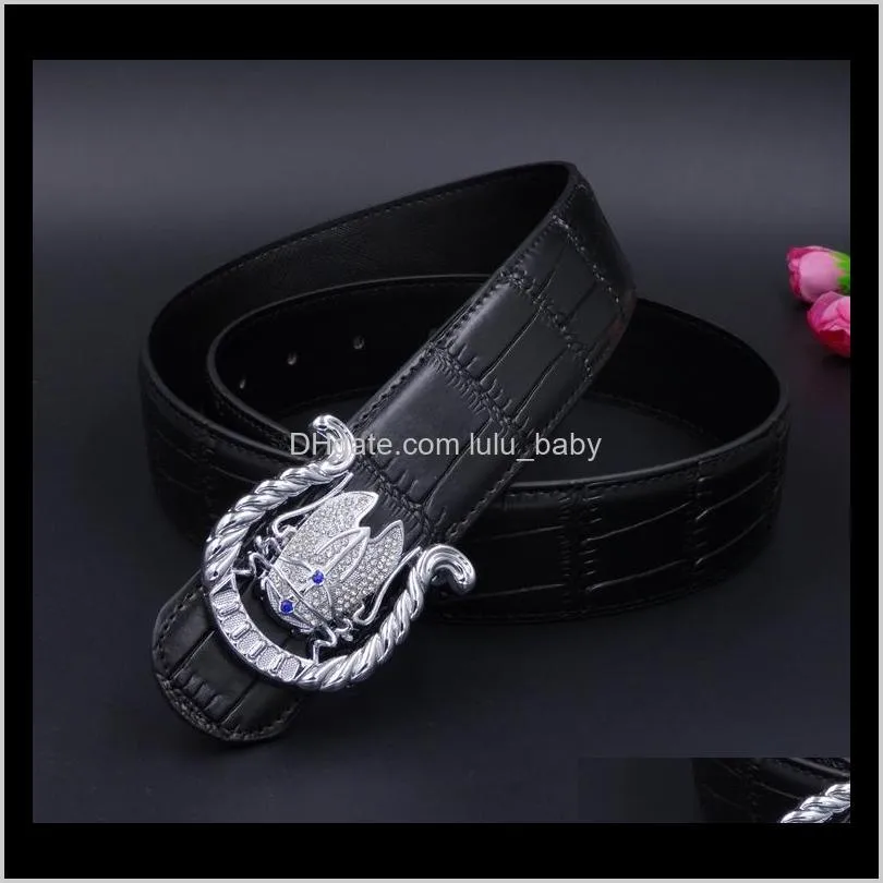 diamond cicada animal men designer belt crocodile leather new fashion luxury glittering 3d smooth buckle 125cm