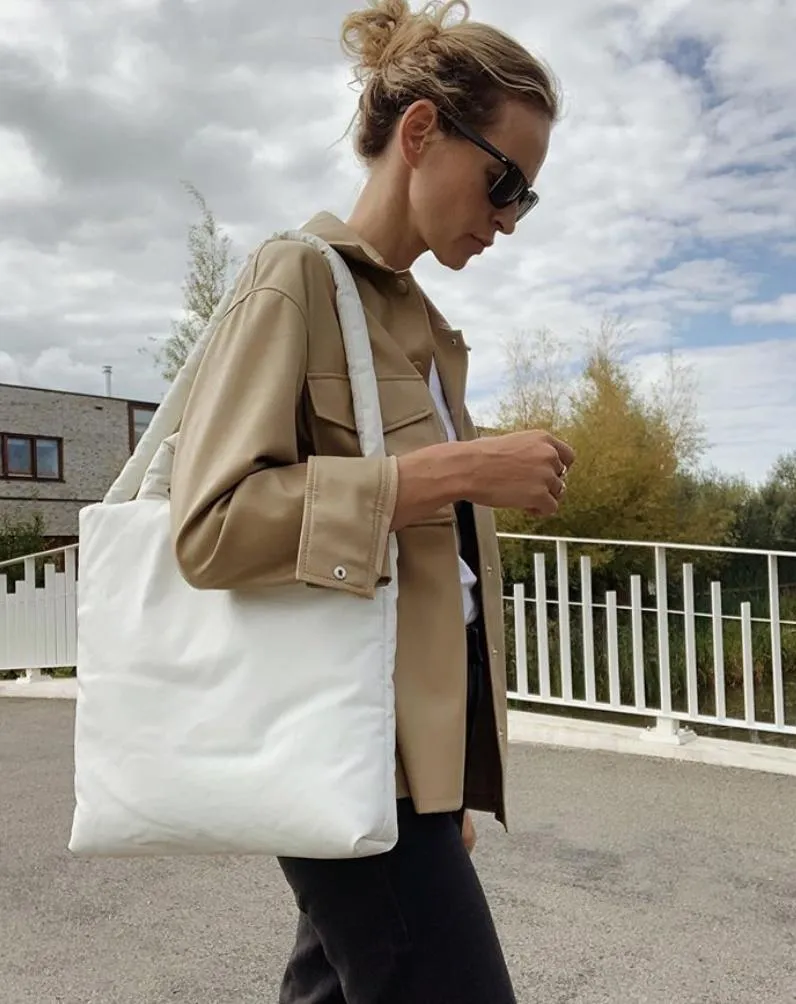 Sacs de soirée Casual Nylon rembourré grand fourre-tout marques de créateurs femmes sacs à main de luxe en coton épaule sac à bandoulière grand shopper sacs à main 2022