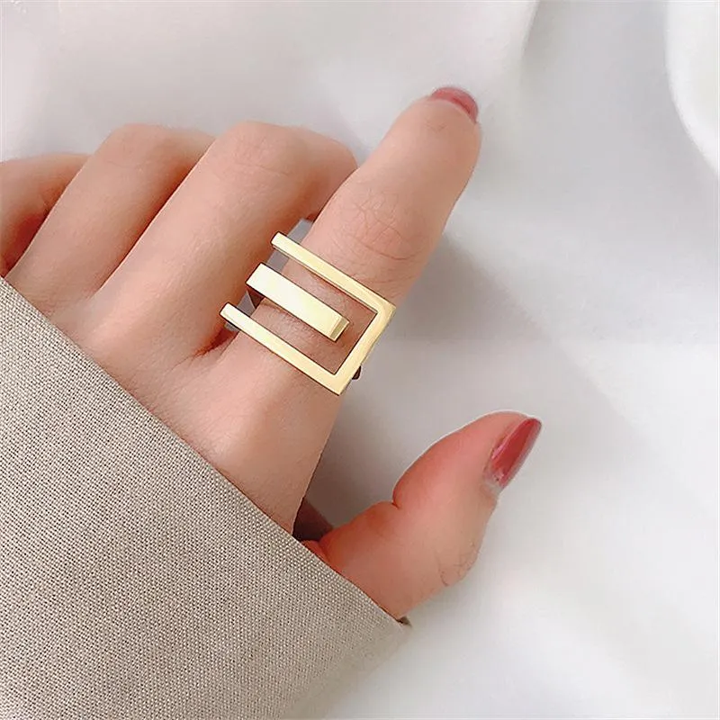 Cluster Ringen 2021 Dames Persoonlijkheid Knuckle Ring Eenvoudige stijlvolle goudkleur voor wijsvinger sieraden cadeau cool