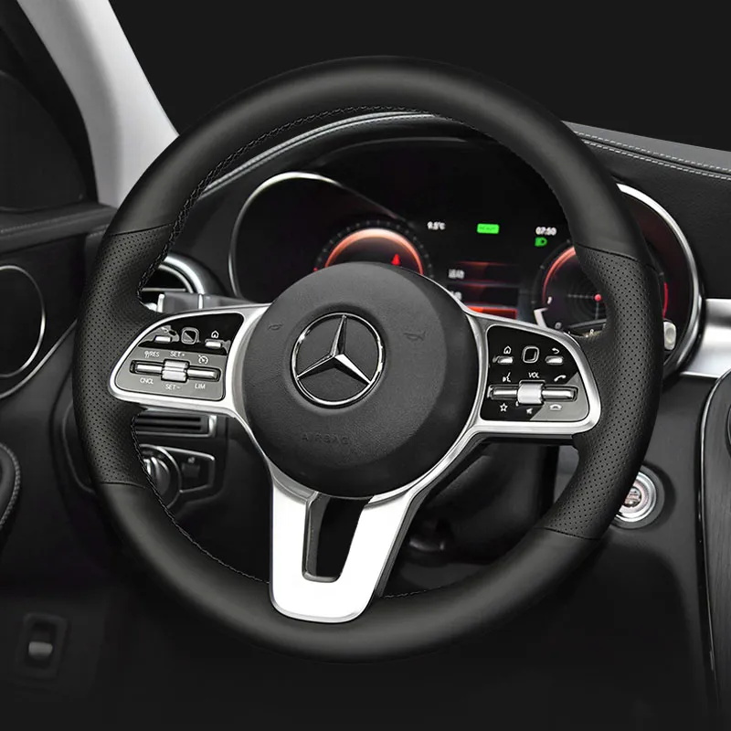 Leather Steering Wheel Hand Sewing Wrap Cover Fit For Mercedes Benz A Class 19-20 GLC GLB 2020 CLS 18-20187W