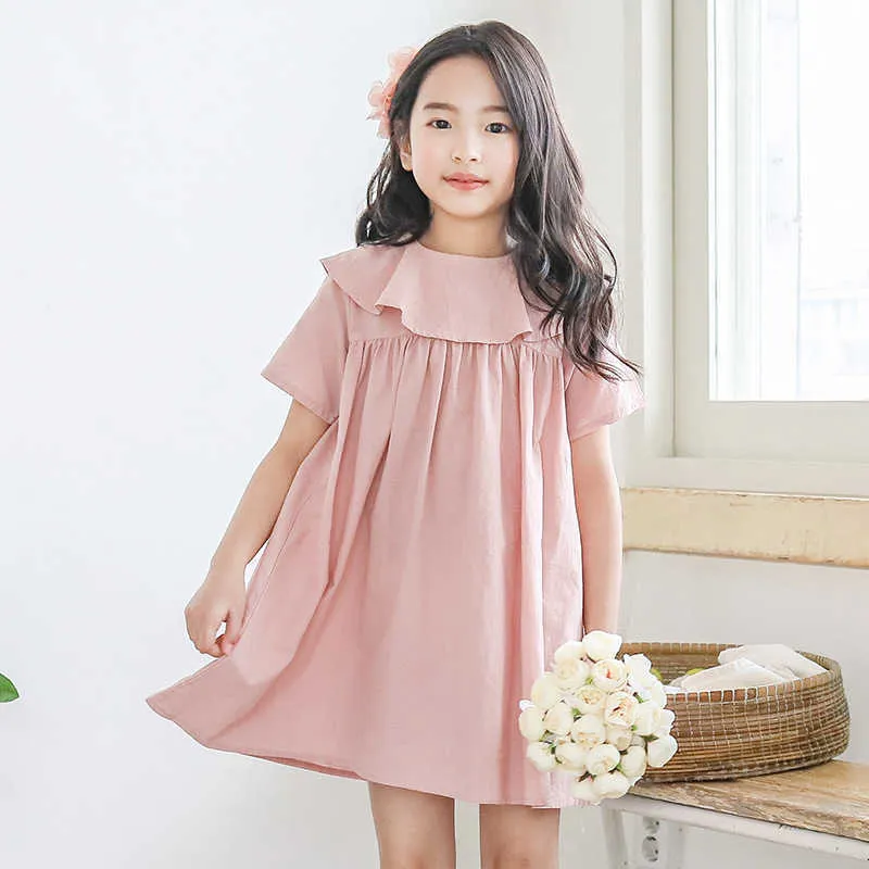 2020 Summer Doll Collier Filles Robe Sweet Mignon Enfants Robe Rose Princesse Fête Robes pour adolescentes 6 8 10 12 14 ans Q0716