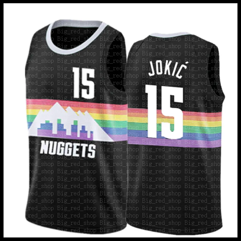 15 Nikola Mens Jersey Jokic maglie da basket Jamal 27 Murray Ja 12 Morant Jersey Rosso NERO Blu Bianco VERDE Grigio 2021