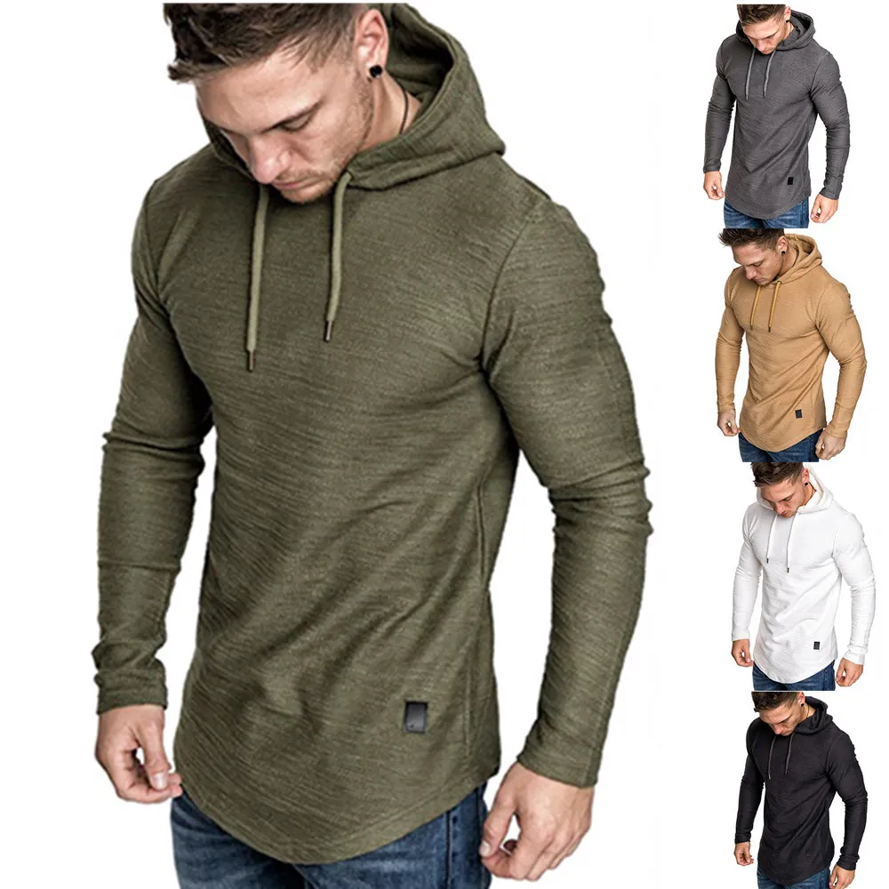 Männer Mode Athletic Hoodies Sport Sweatshirt Einfarbig Herren Gym Muscle Fleece Pullover Langarm Hoodie Designer Leichte Sweatshirts