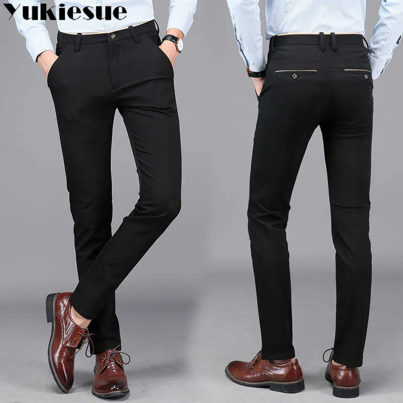 Moda Erkek Rahat Pantolon Yüksek Kalite Marka İş Erkek Giyim Busniness Pamuk Resmi Pantolon Erkekler Artı Boyutu 210608
