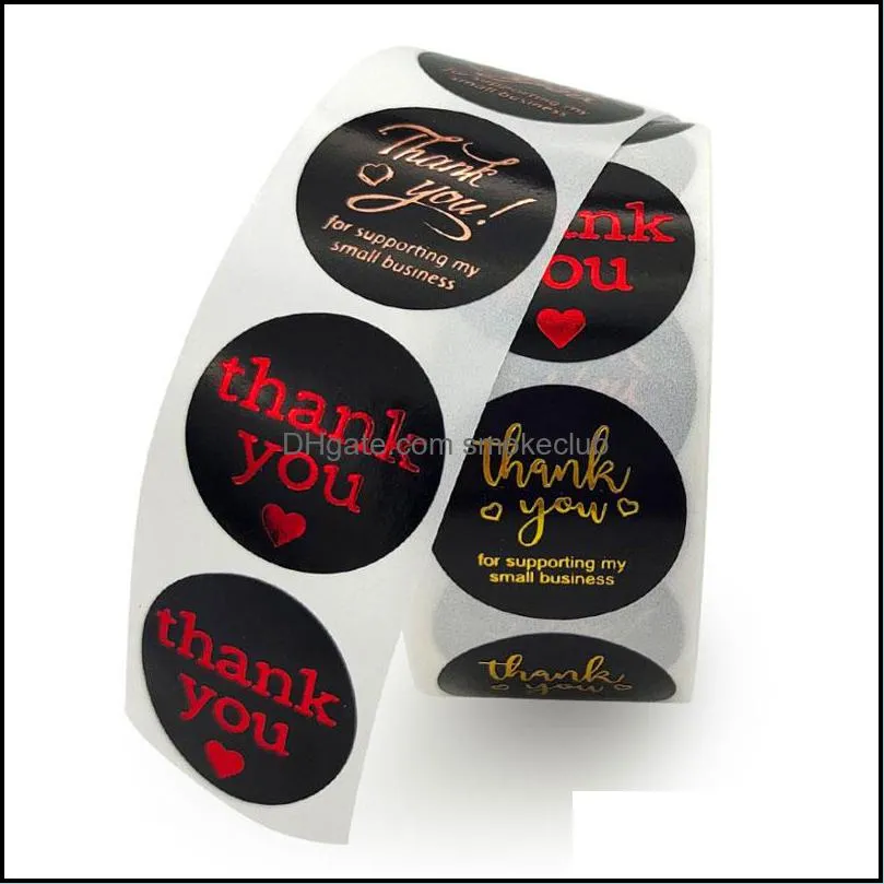 500pcs 1inch Paper Round Label Thank You Stickers For Wedding Gift Card Business Packaging Baking Stationery Decor