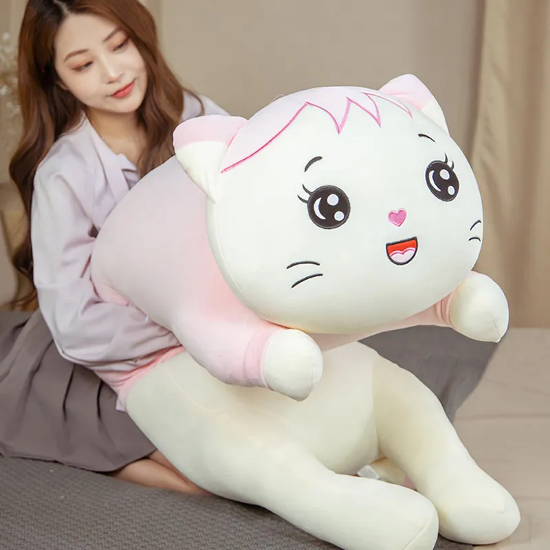 Acheter Jouet en peluche chat de dessin animé mignon kawaii, poupée en  peluche pour bébé, oreiller doux pour enfant, cadeau d'anniversaire et de  noël pour fille