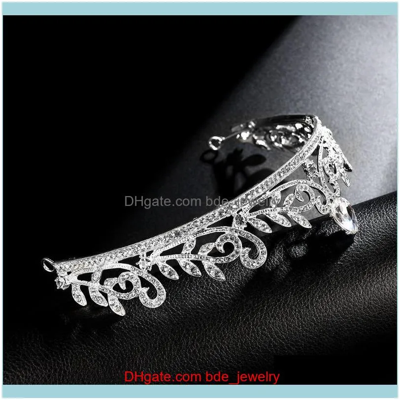 Cabelos de j￳ias para cabelos Barrettes 97qe Coroa de noiva J￳ias de fita de cabe￧a dos enfeites Tiara Luxury Princesa Queen Drop Deliver