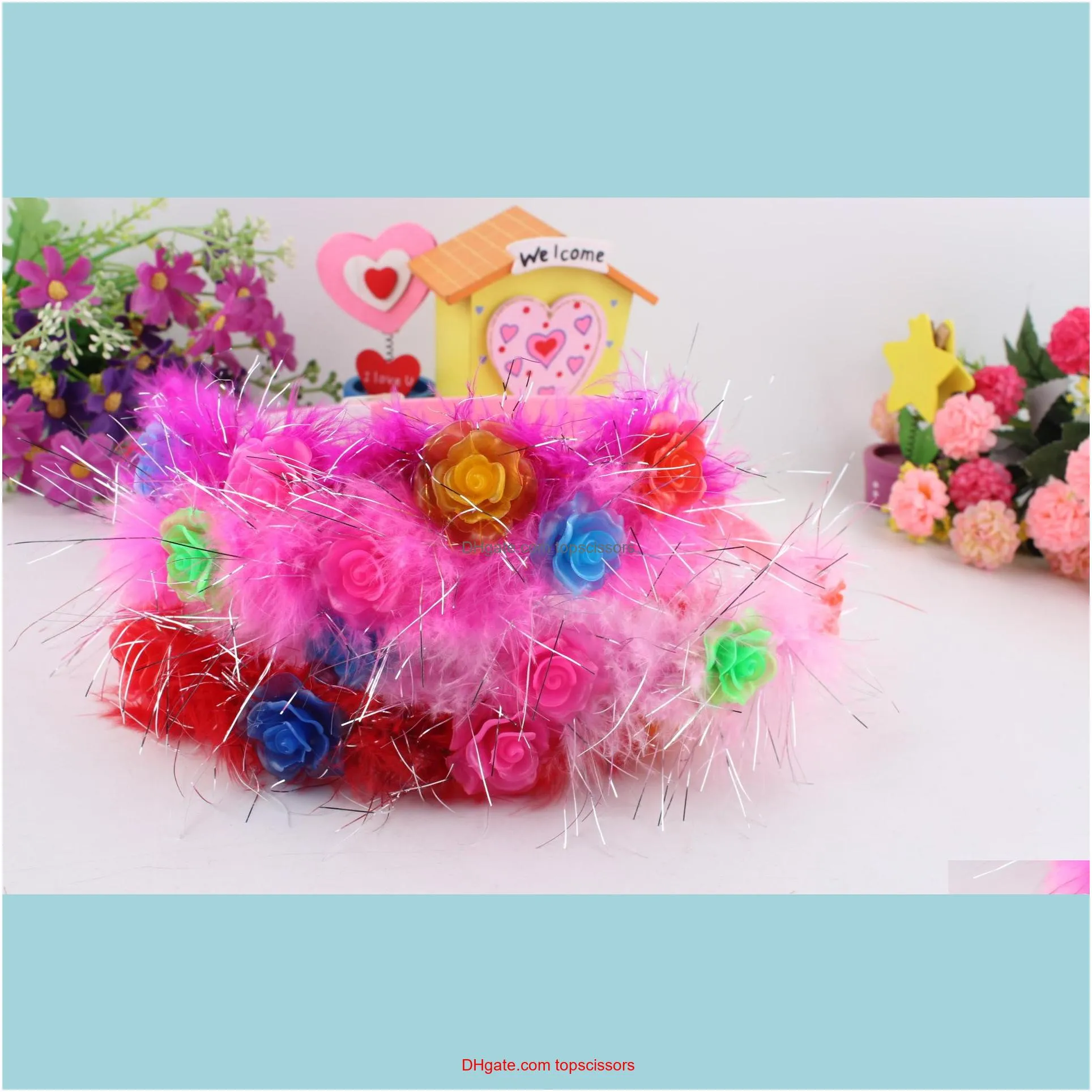 South Korea`s dream girl wind flower wreath type mosaic Yiwu children`s veil headdress factory wholesale