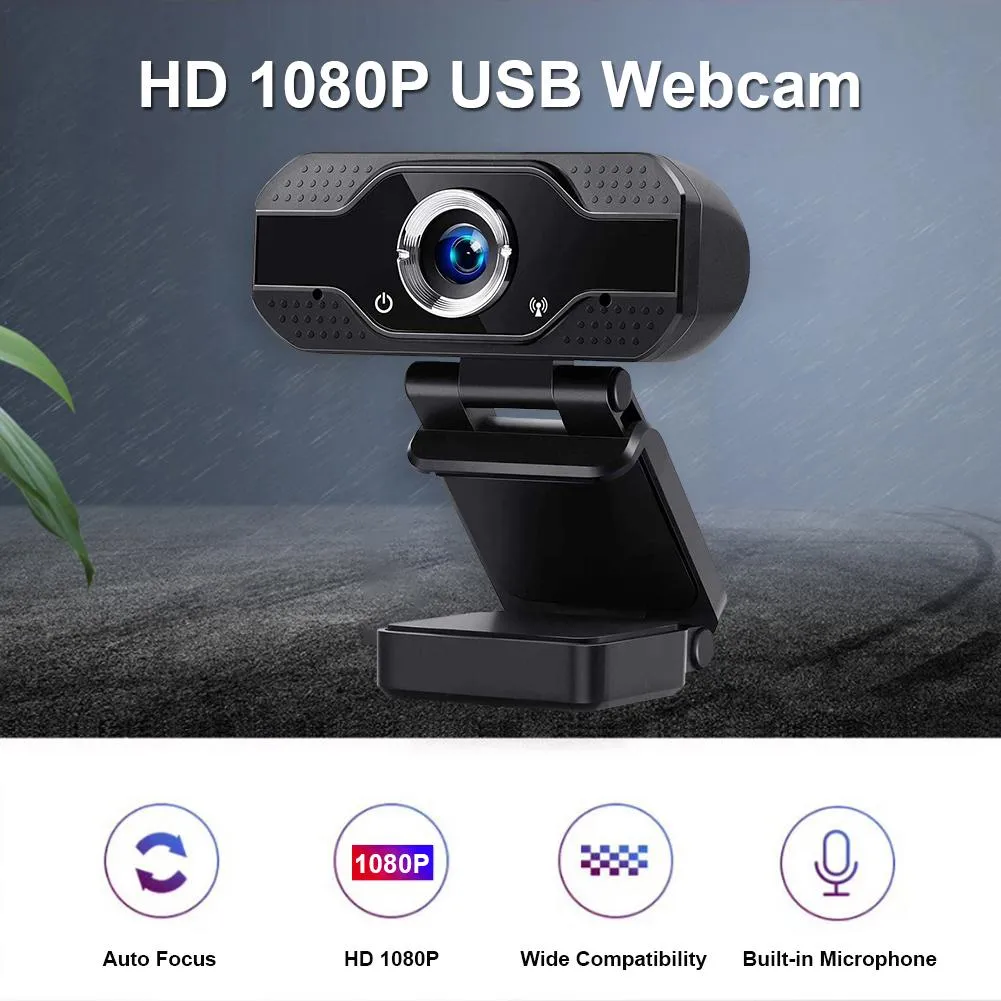 Full HD 1080p Webcam PC-webbkamera med mikrofon USB-webbkameror för att ringa Live Broadcast Video Conference