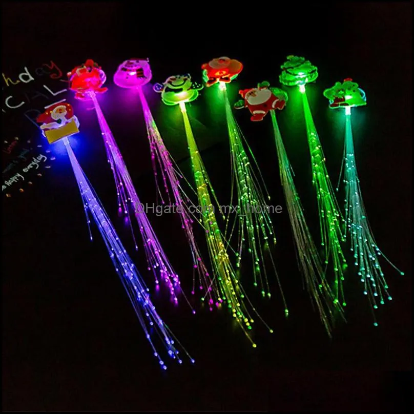 Creative Colorful Luminous Braids For Christmas Party Led Fiber Braids Party Flashing Props DHL Free Shipping