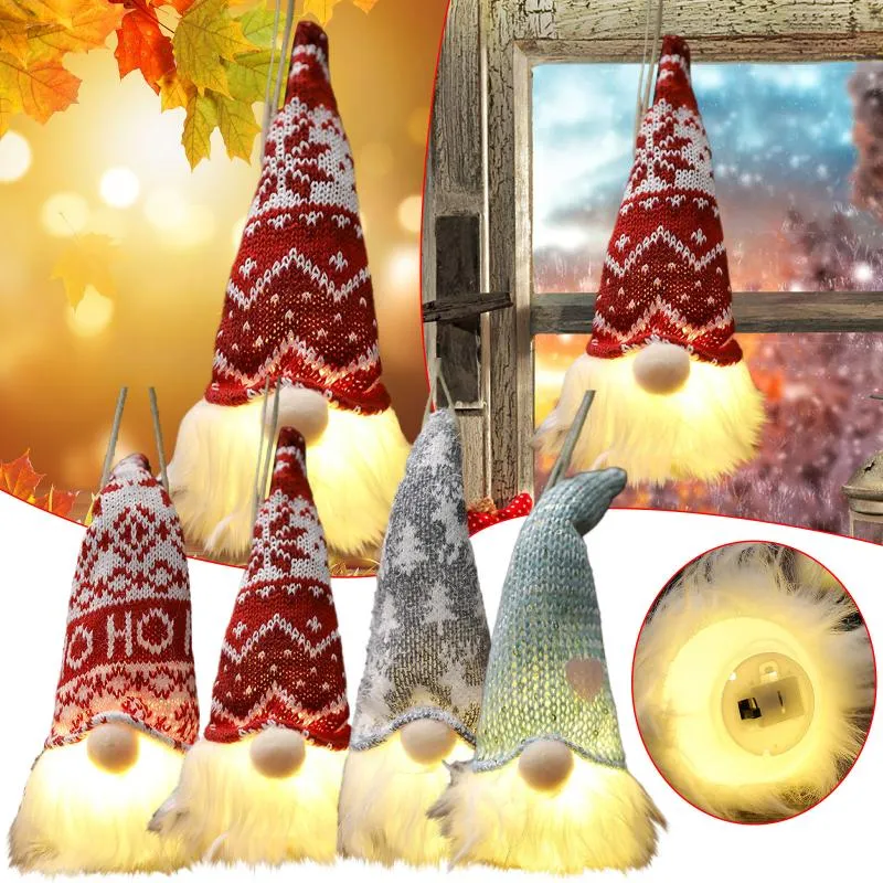 Декоративные предметы статуэток рождественские светодиоды безликие украшения гнома веселые украшения для домашних подвески навидада Cristmas