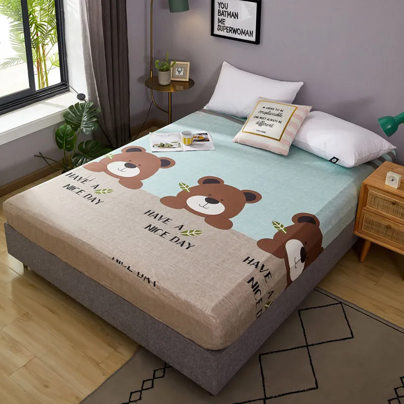 Cartoon Style 1 Pc Fitted Cama Folha (sem fronha) Alta Qualidade Casa de cama Casa de cama cama colchão apertado colchaSpread f0077 210420