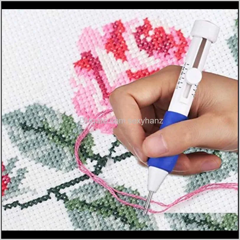 stitching pen knitting craft tool 50colors threads kill time diy practical home sewing embroidery kit punch needle beginners1