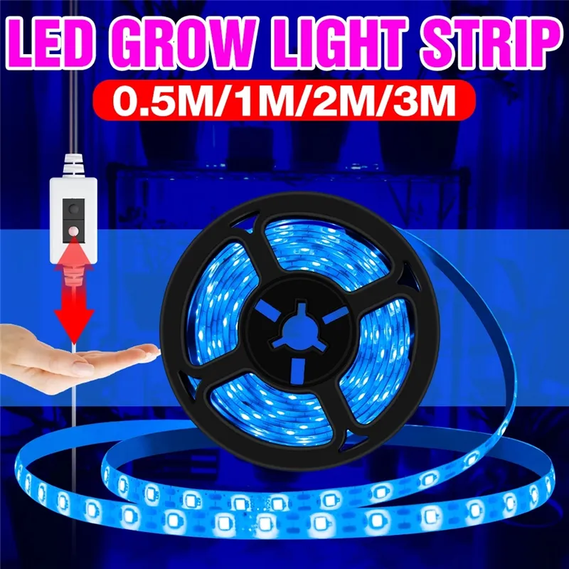 USB LED Grow Light Strip - Full Spectrum Plant Growing Lamp with Hand ...
