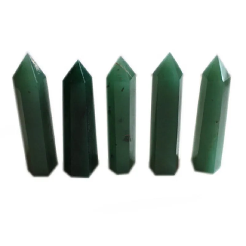 Naturalny kryształ punkt Green Jade Energy Tower Arts Ornament Mineral Healing Wands Reiki Surowa zdolność Quartz Filar