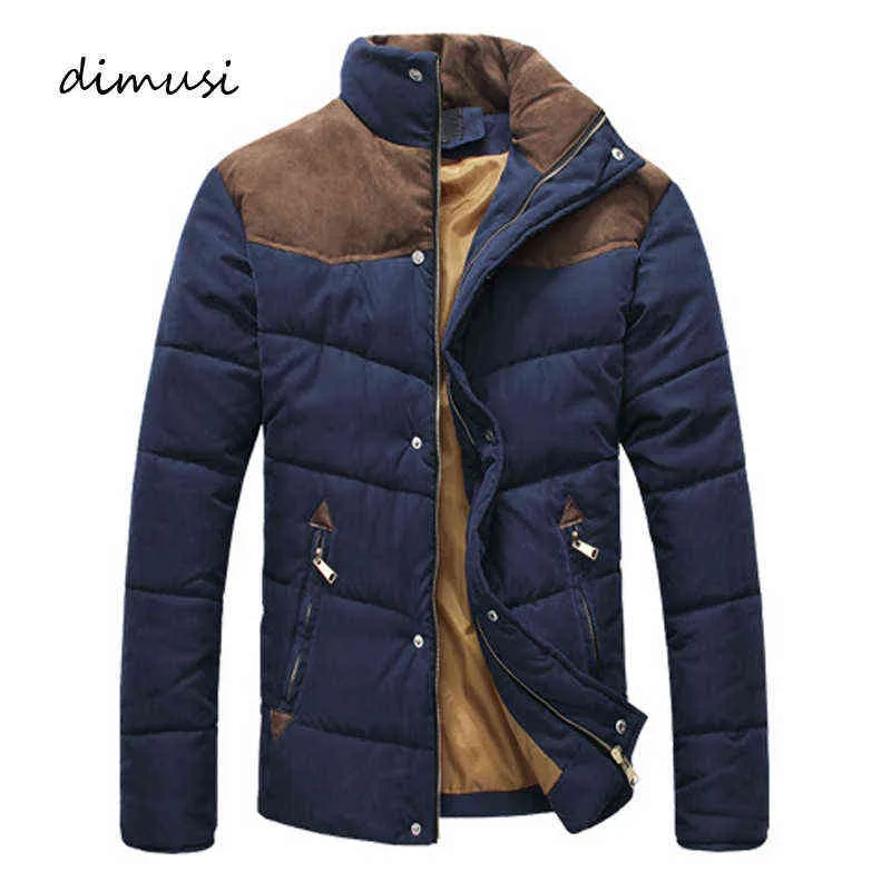 DIMUSI Giacca Invernale Uomo Caldo Casual Parka Cotone Stand Collare Cappotti Invernali Maschile Imbottito Soprabito Capispalla Abbigliamento4XL, YA332 Y1122