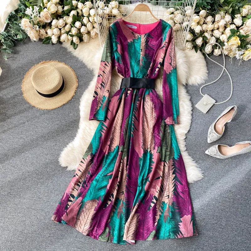 cotton autumn dress Cottage Witch aesthetic dresses, Village Witch Cottagecore Dress main image 1