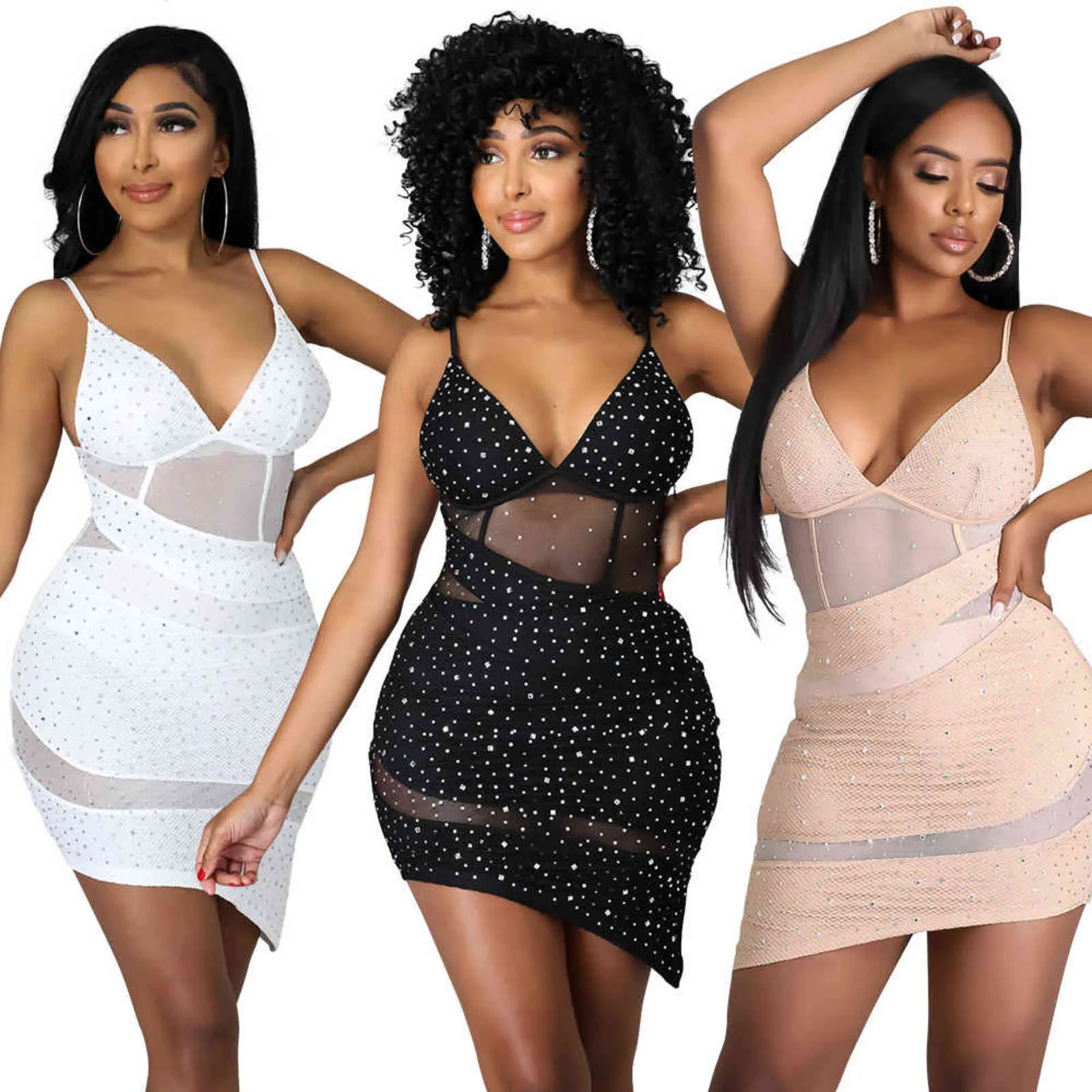 Sexy Deep V-Neck Lace Slim Sling Collapsed Shoulder Bodycon Dress Sexy Deep V-Neck Lace Slim Sling Collapsed Shoulder Bodycon Dress