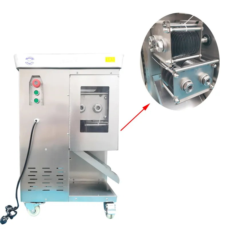 Commercial Electric Meat Slicer Cutter Restaurants Canteens Stainless Steel Automatic Meat Strip Machines