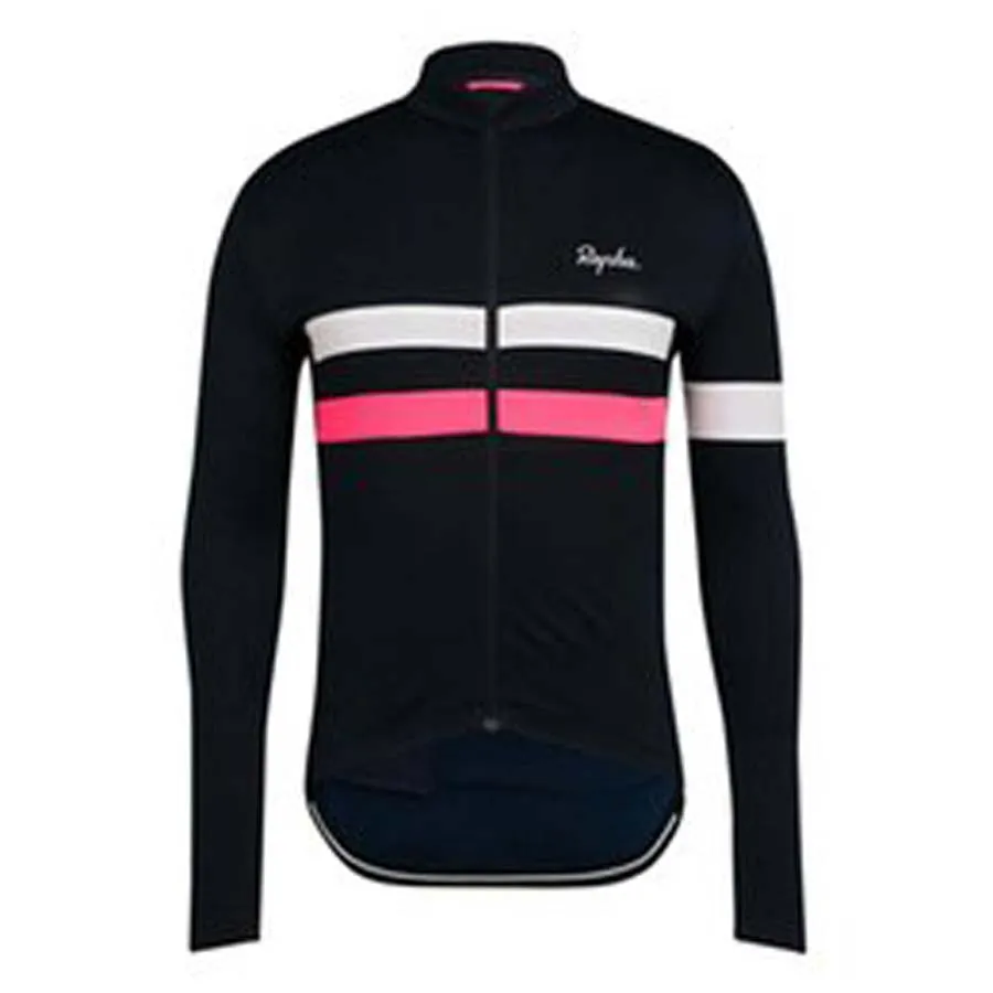 Rapha Pro Team Spring / Autum Męskie Rowerze Długie Rękawy Jersey Road Racing Koszule Jazda Bicykl Topy Oddychające Sporty Zewnętrzne Maillot S21050725