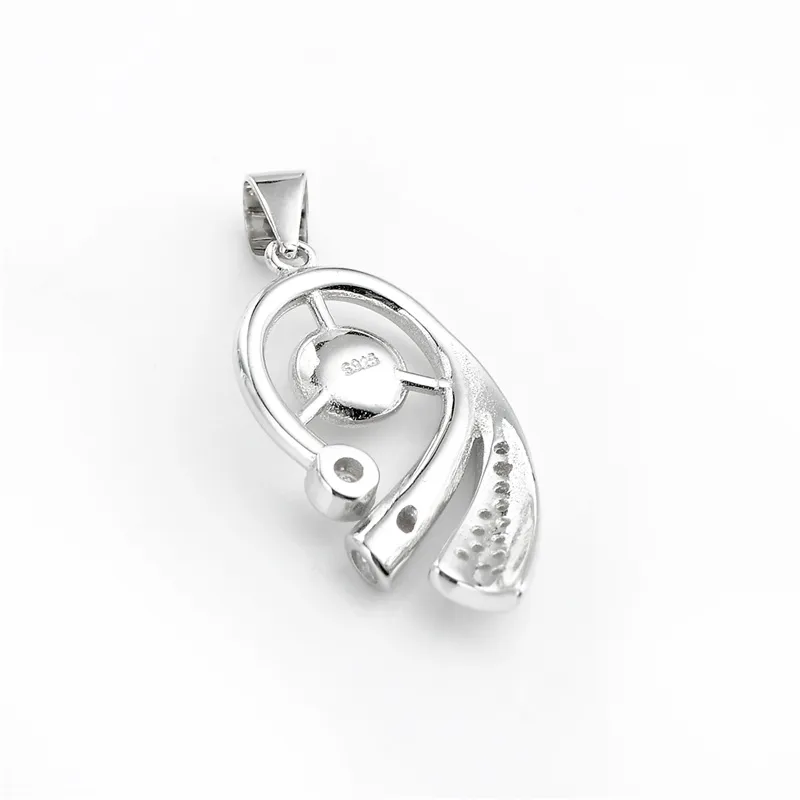 Set Of 925 Sterling Silver Pendant Settings With Cubic Zirconia