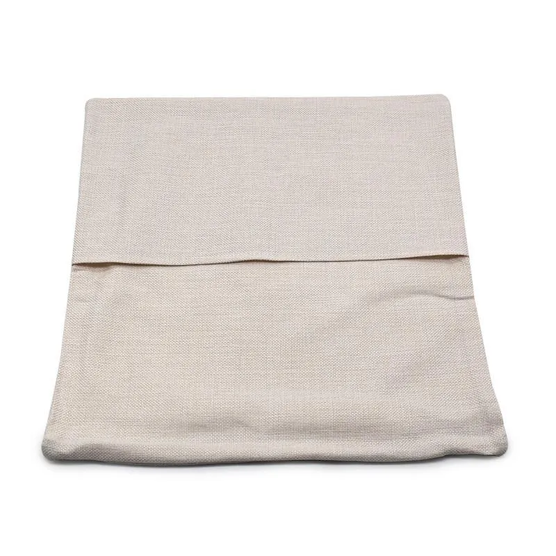 40x40cm昇華空白の本ポケット枕カバー固体diyポリエステルリネンクッションカバー家の装飾