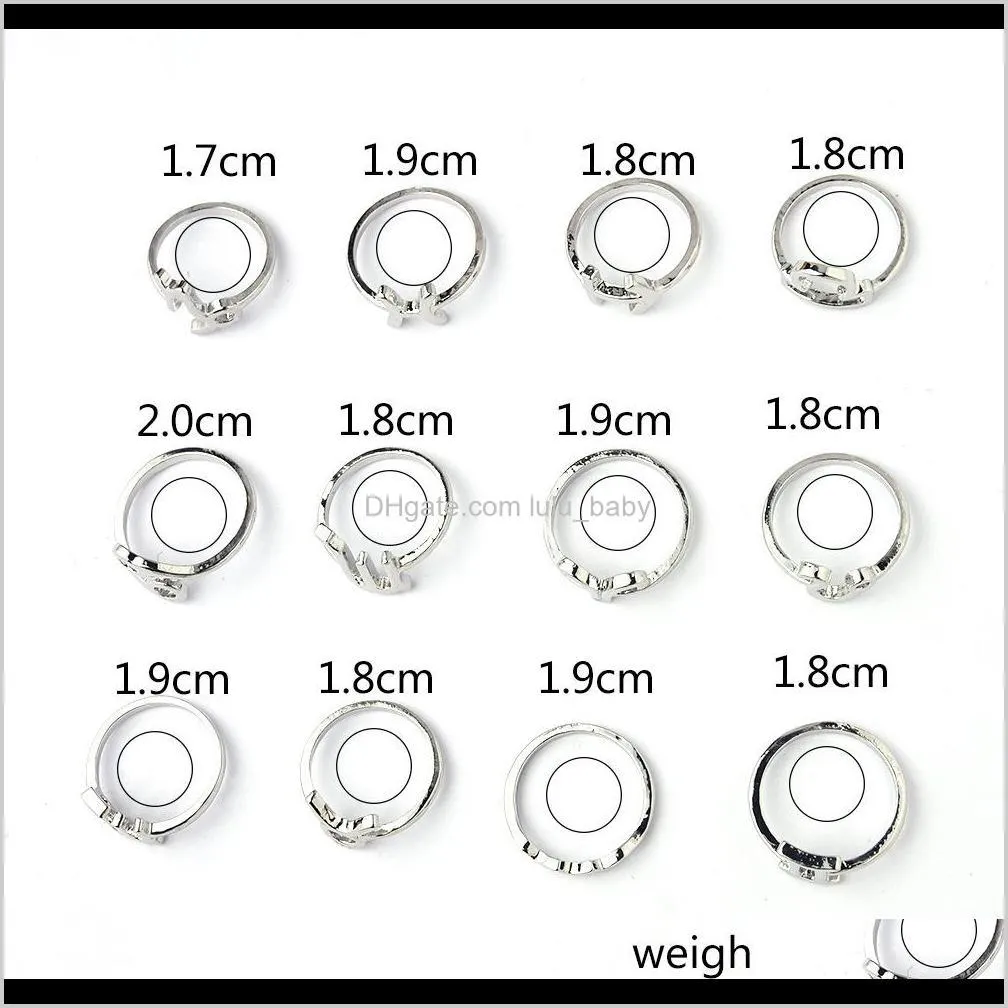 s2003 hot fashion jewelry silver knuckle ring set vintage twelve constellation stacking rings midi rings set 12pcs/set