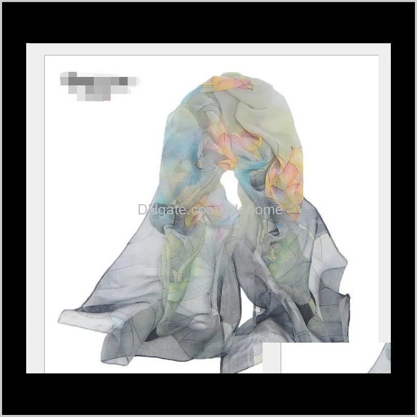 summer lotus sunscreen scarf seaside beach towel long section ladies scarf lotus moonlight thin scarf wy1234