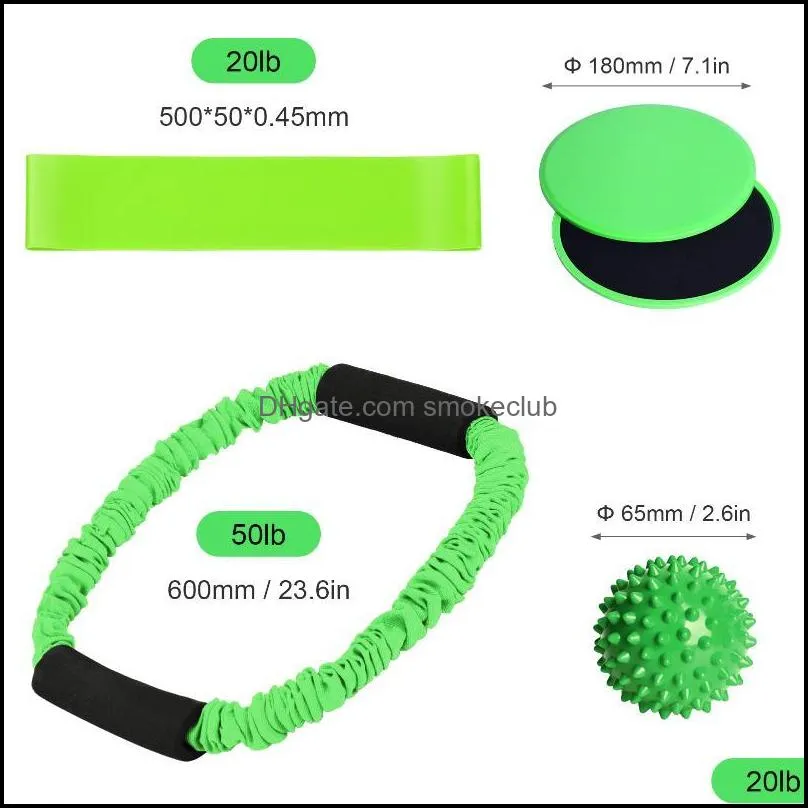 Resistance Bands Lixada O-shaped Stretching Strap Exercise Core Slider Band Spiky Ball With Storage Bag For Yoga Workout Pilates