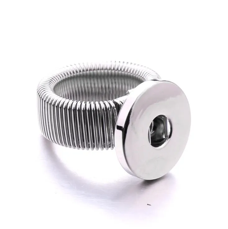 Band Rings Jewelry20Pcs/Lot Fashion Flexible Adjustable 18Mm Metal Siery Ring Party Charm Snap Button Jewelry Drop Delivery 2021