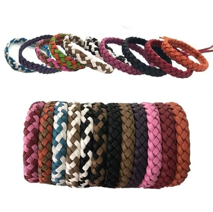 Pest Control Anti Mosquito Repellent Bracelet Stretchable Leather Woven Hand Wristband For Adult Children Bug Insect Protection