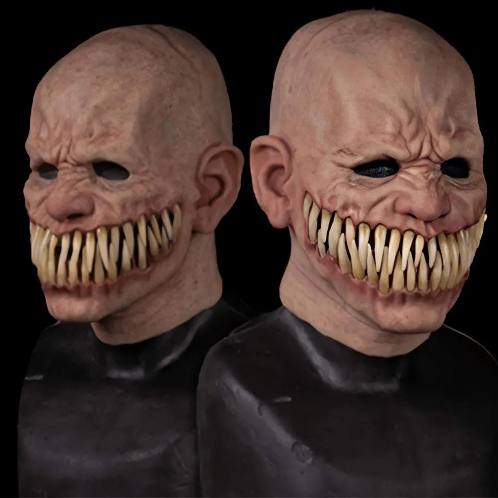 Creepy Stalker Hommes Masque Grandes Dents Sourire Visage Masques Anime Cosplay Mascarillas Carnaval Halloween Costumes Accessoires De Fête