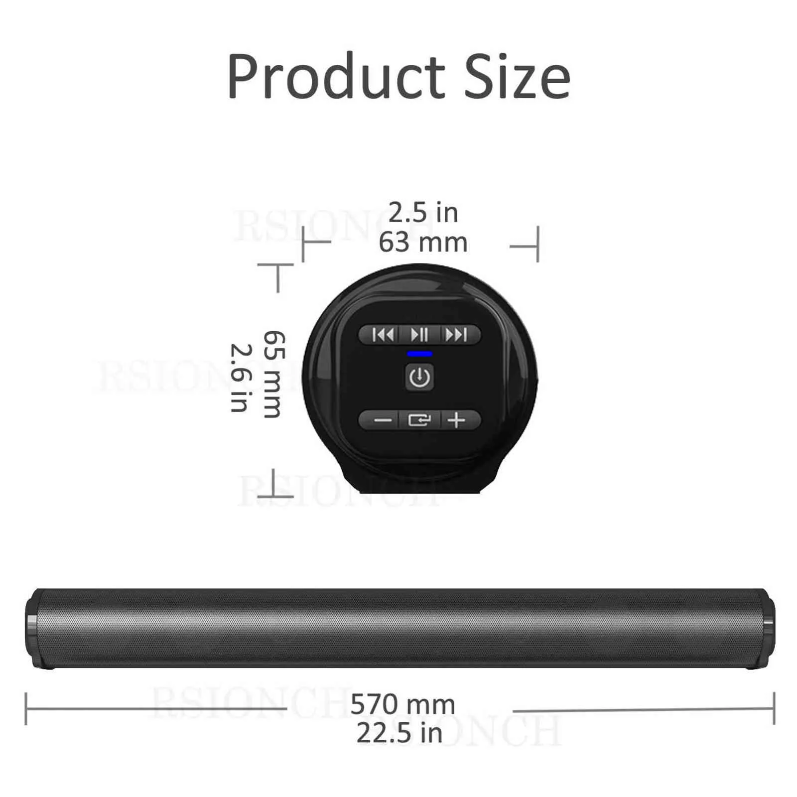 Noir-Barre De Son TV Multifonction Sans Fil, Haut-parleur Bluetooth, AUX, Caisson De Basses