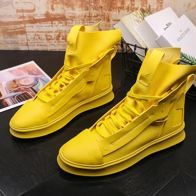 High top boots new type man small white shoe tide Korean version casual Zapatillas Hombre b3