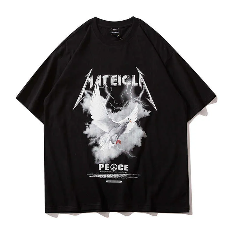 Oversize T Shirt Men / Women Streetwear Peace Printed Tshirt Short Sleeve Summer Harajuku T-Shirt Cotton Tops Tee 210527