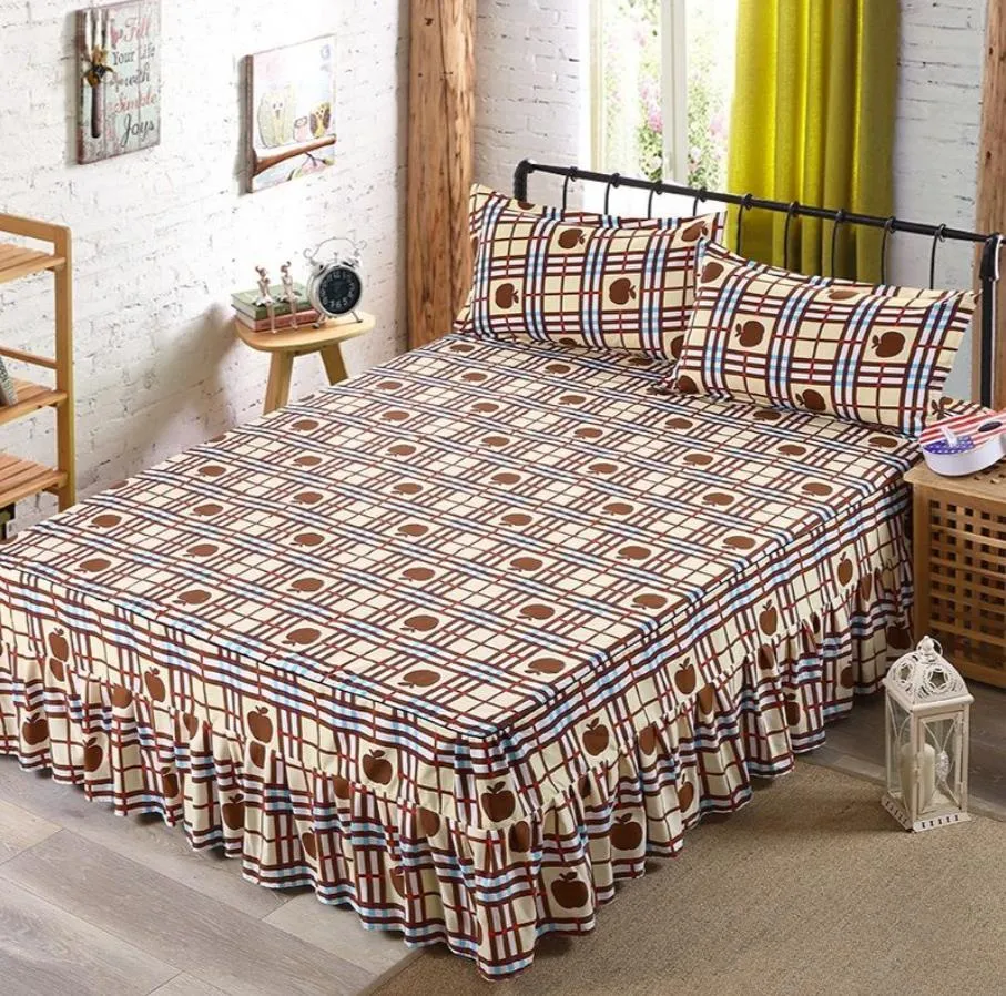 個々のデザインの寝具のトレンディな家庭用ベッドのベッドスカートピローケースが付いている複数のサイズのベッドのマットレスベッドシートカバーF0069 210420