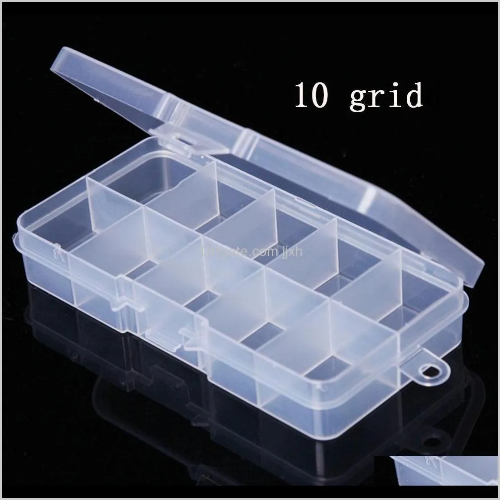 Bins Housekeeping Organization Storage Box Holder Container Pills Jewelry Nail Art Tips 15 Grids Transparent