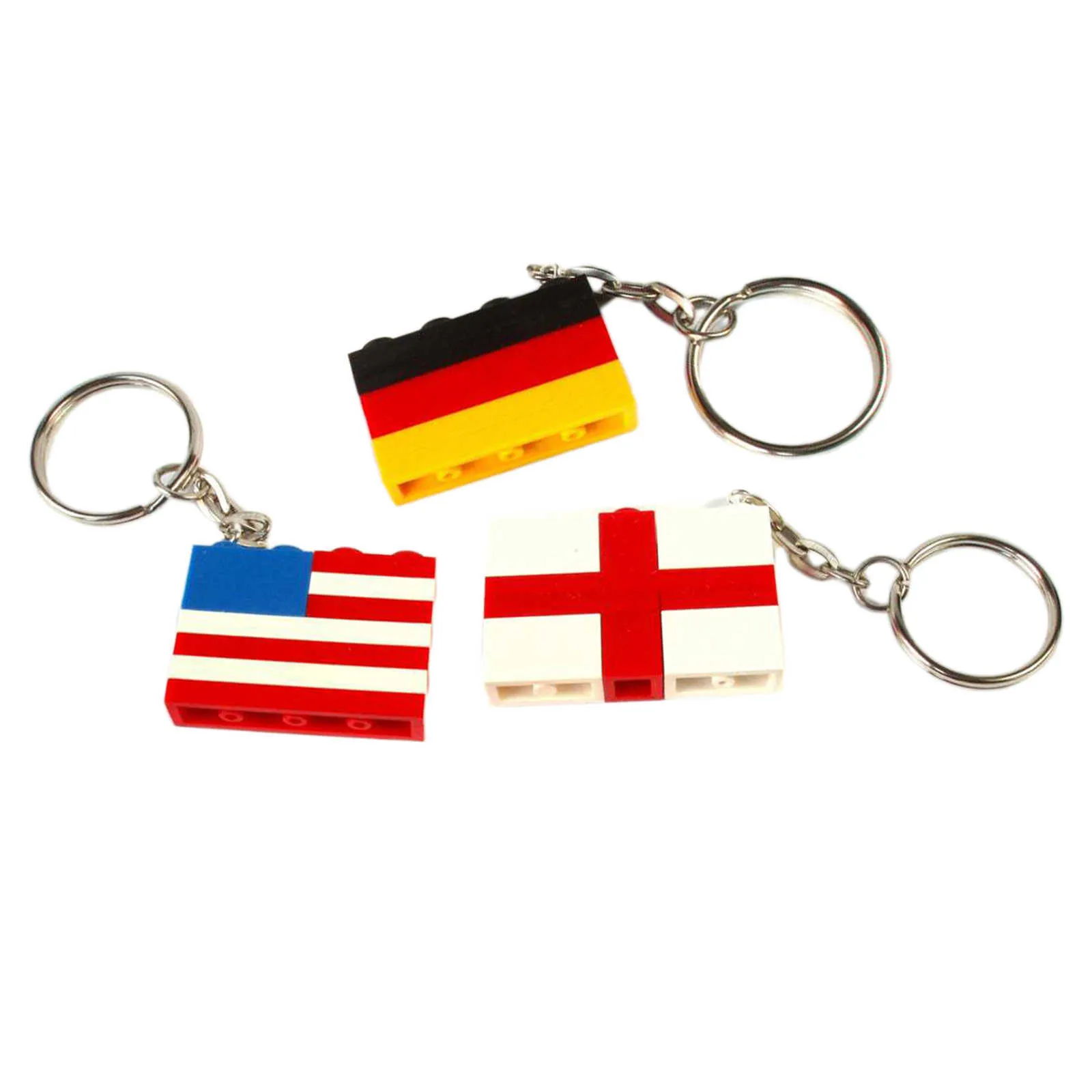 3 Pieces Miniature Pendant Charm National Flag Keyring Key Ring Key Chain Novelty Souvenir Gift For Kids Teens