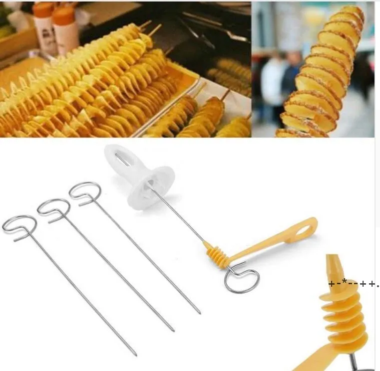 Potato Twister Tornado Slicer Manual Cutter Spiral Chips Kitchen Cooking Maker RRF14273