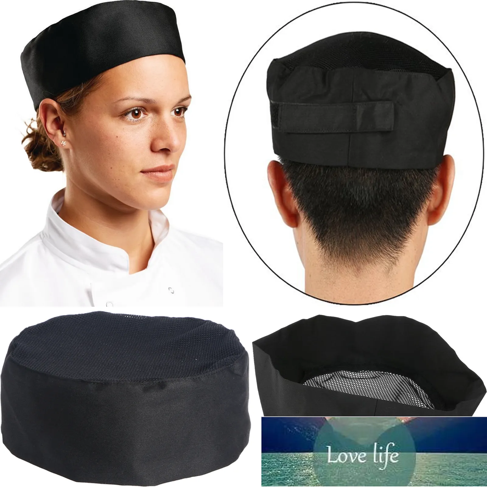 Chapeau de chef de restauration professionnel en maille respirante avec sangle réglable Outils de cuisine noirs Top Chef Hat Conception d'experts de prix usine Qualité Dernières