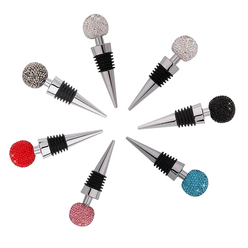 Fashion Diamond Wine Stoppers Bar Tool Creative Crystal Red Wine Bottle Stopper Hushåll Champagne Tätningsverktyg