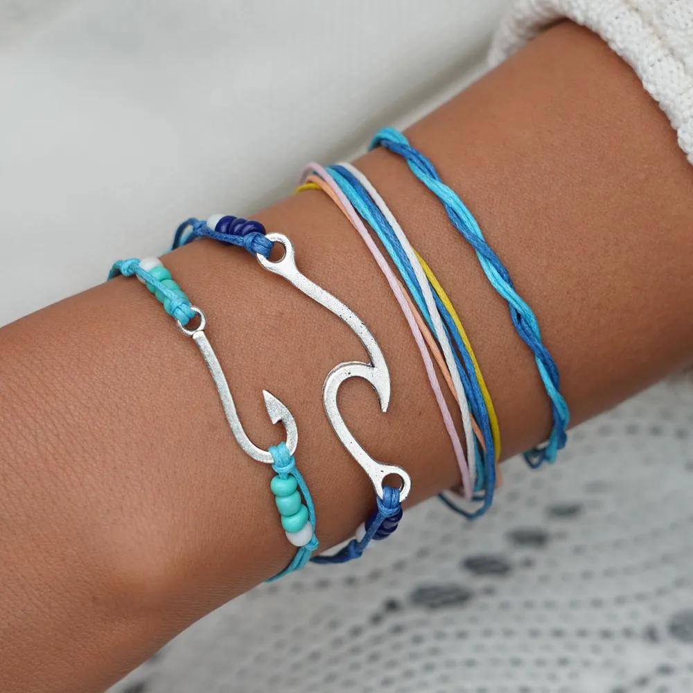 Adjustable Hand Woven Wave Fish Hook Rope Charm Bracelet Multilayer Wrap  Style For Womens Summer Beach Jewelry In Willow And Sandy From  Harrypotter_jewelry, $1.25
