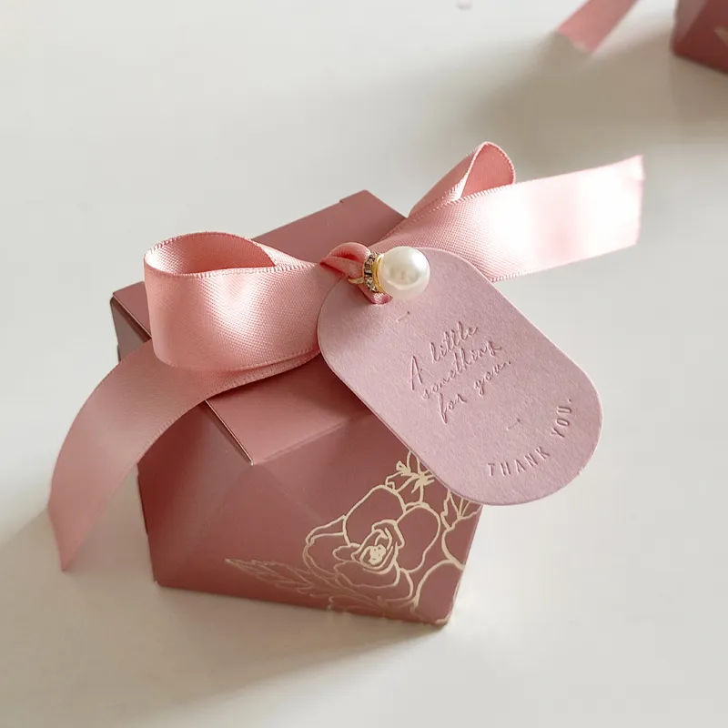 Candy Boxes Diamond Shape Paper Gift Wrap Box Chocolate Packaging Box Wedding Favors for Guests Baby Shower Birthday Party