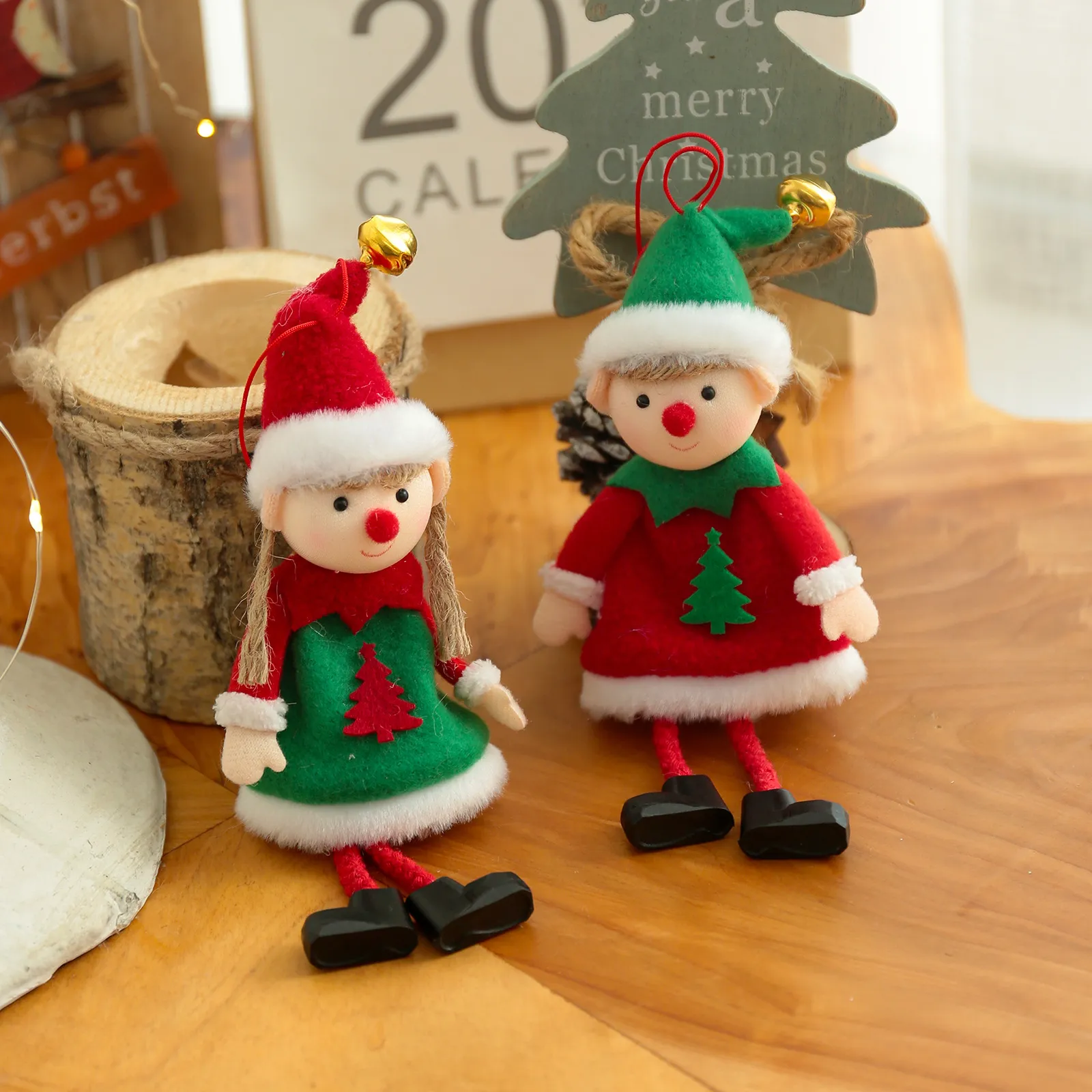 Natale peluche bambola elfo con le gambe lunghe ragazza ragazzo ciondolo regalo giocattoli ornamenti per alberi di Natale festival casa decorazioni per feste di compleanno