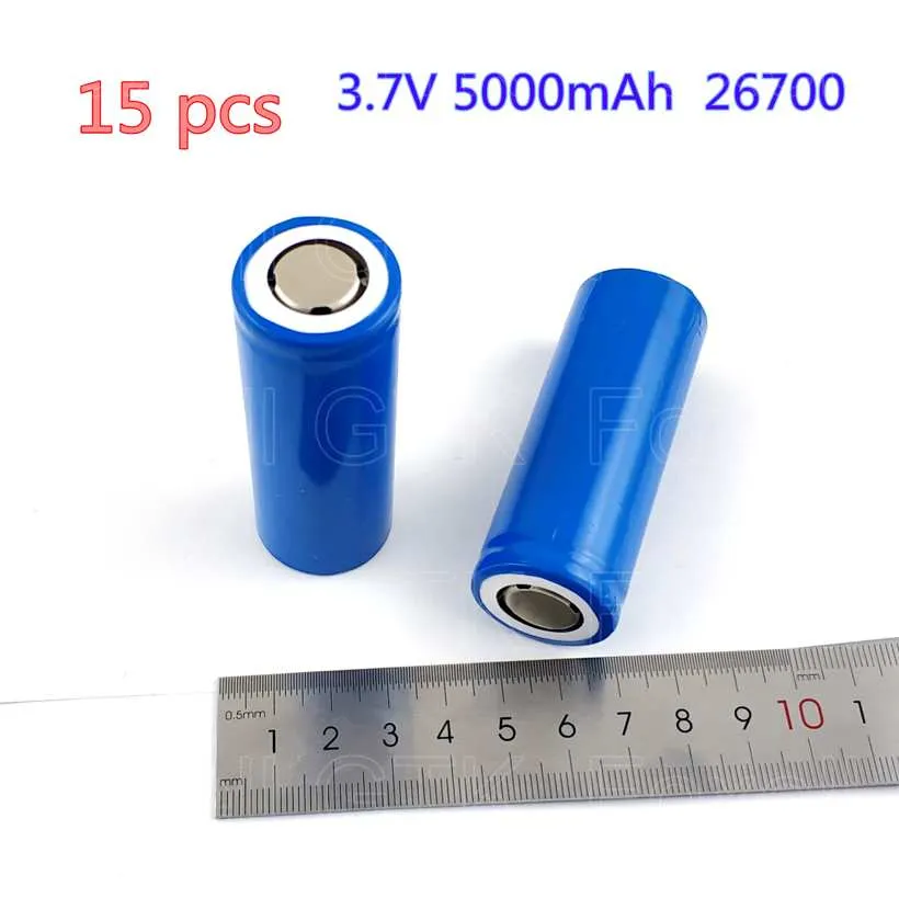 High-Capacity 26700 Lithium Battery Cells - Rechargeable 3.7V 5000mAh ...