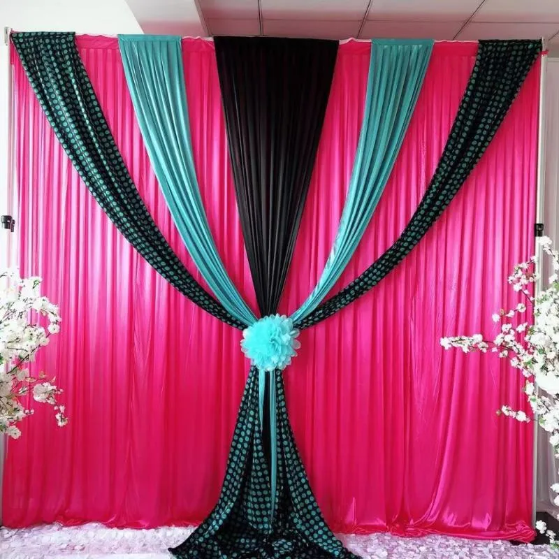 Decoração do partido Chegada 3mH x3mw casamento / festa / aniversário / Natal Cenário de gelo de gelo e cortina de cetim de ponto