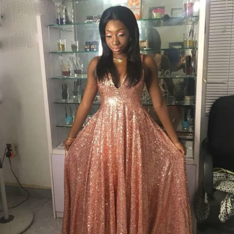 green emerald velvet dress Zapaka Women Rose Gold Formal Dress with Slit Sequin Mermaid Cut Out Deep V-Neck Spaghetti Straps Long Formal Wear Dress, Rose Pink / US12