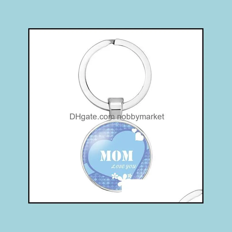 Mom I Love You Keychain Letter Keyring Time Gem Glass Keychain Mother`s Day Gift Hot Sale Keyring