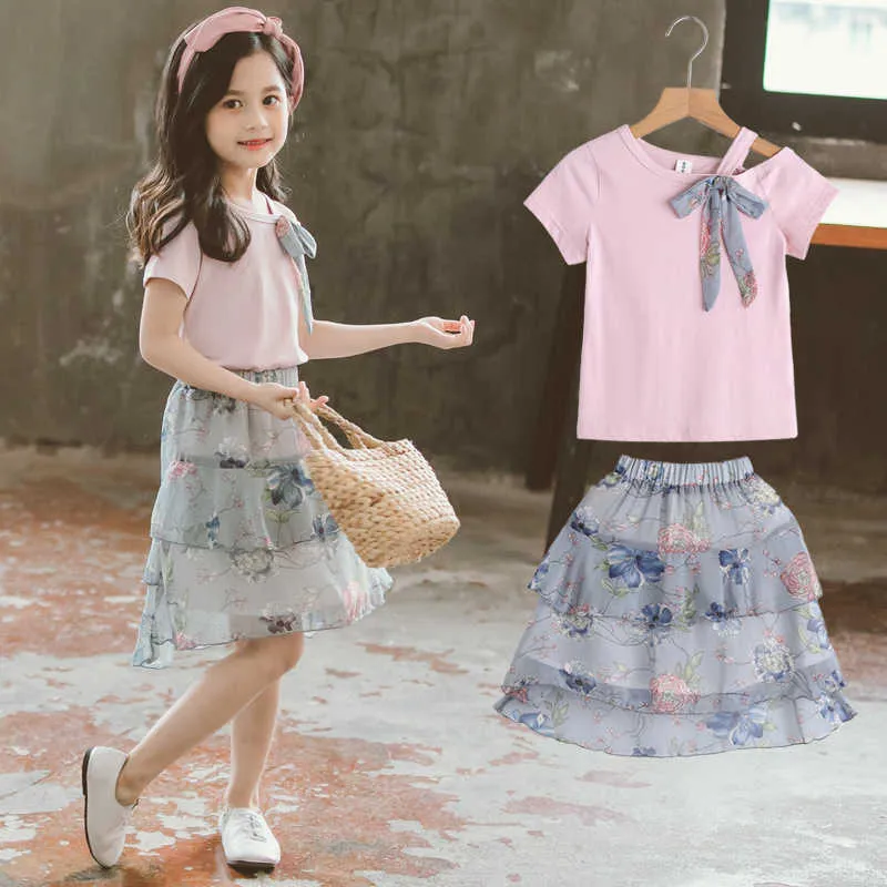 2020 Girls Fashion Set: Chiffon Suspenders And Floral Pants Summer Outfits  For Ages 4 12 X0902 From Nickyoung06, $12.05